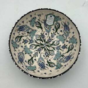 Nakkas Cini Turkish Ceramic Hand Painted Serving Bowl